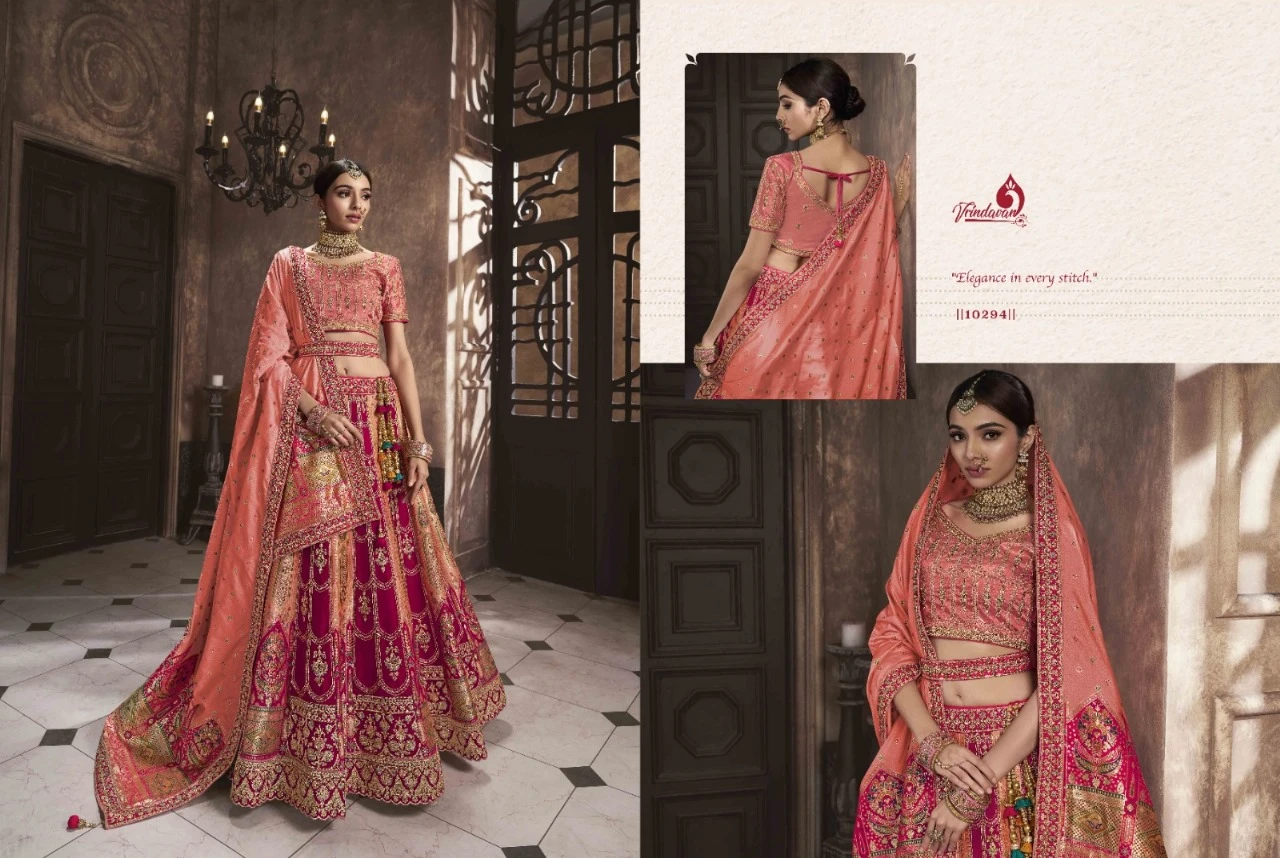 Royal Vrindavan Vol-49 Banarasi Silk Wholesale Lehenga Catalog — Wholesale Lehenga, MPA wholesale from Surat - Gallery Image 6